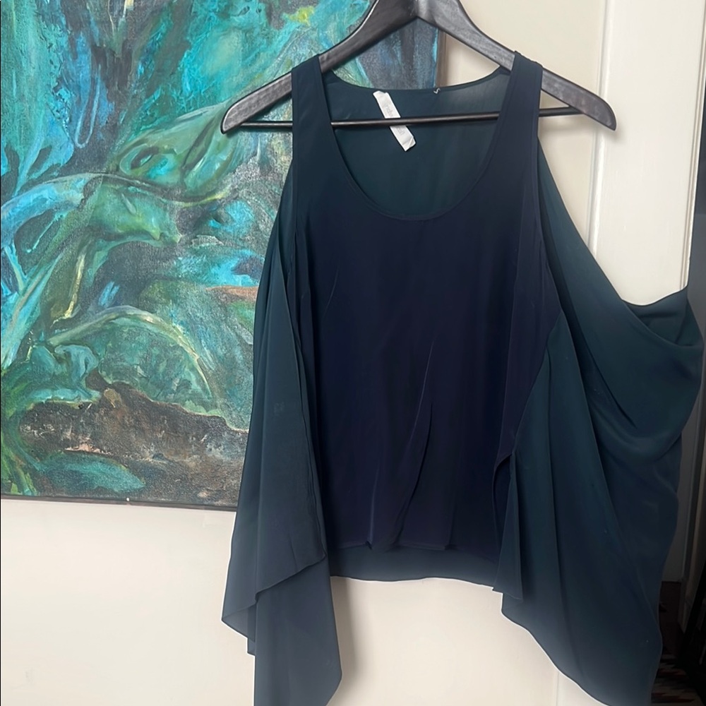 Richard Nicoll Bat Wing Silk Flowing Blue Tank Top
